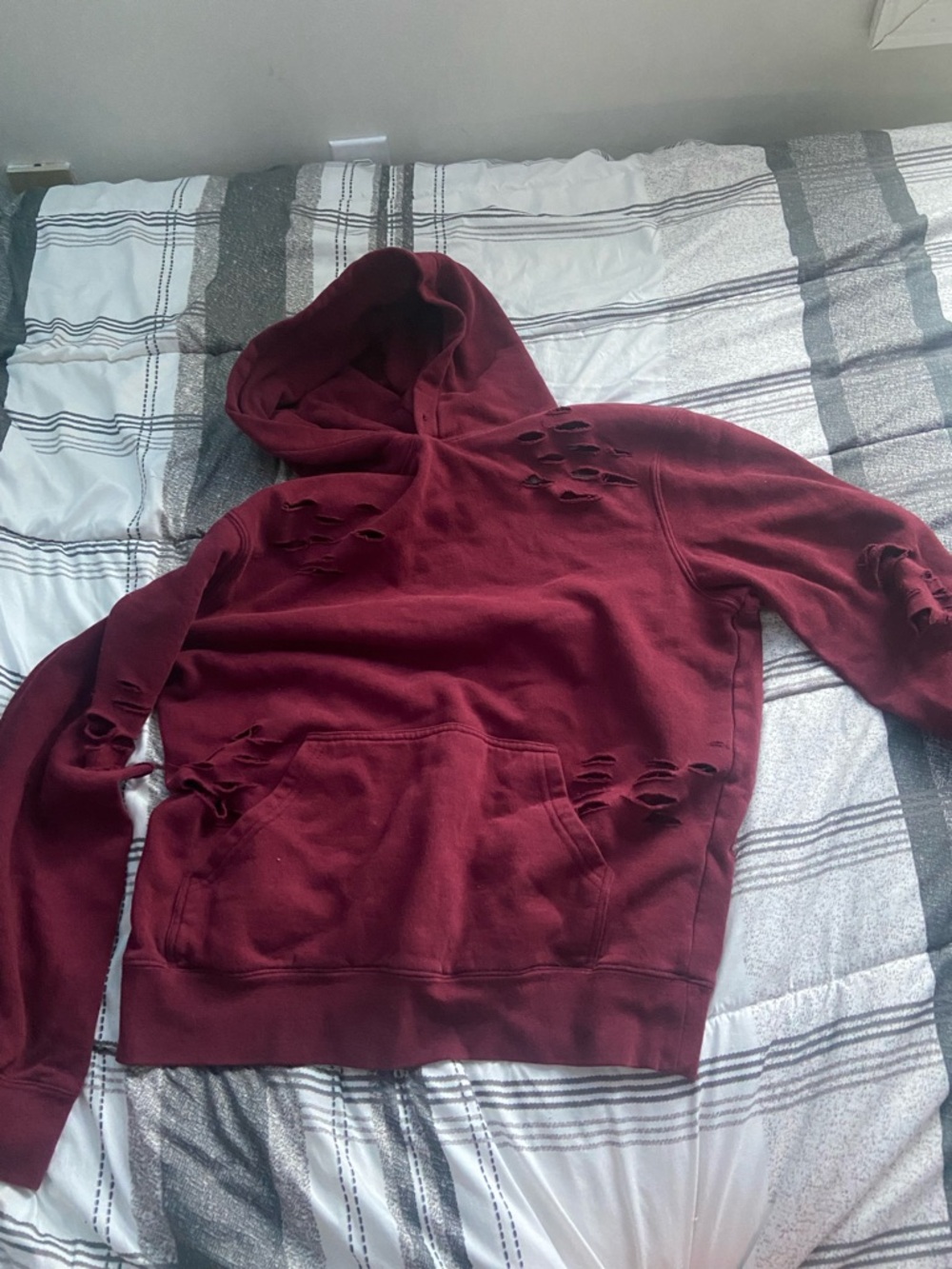 Men's Crewneck Hoodie Sweater in Maroon